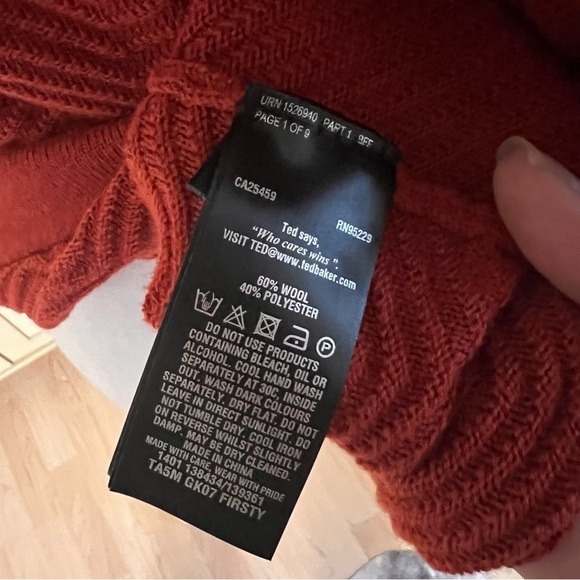TED BAKER Wool Blend Firsty Sweater Size 4 / Large - Picture 6 of 9